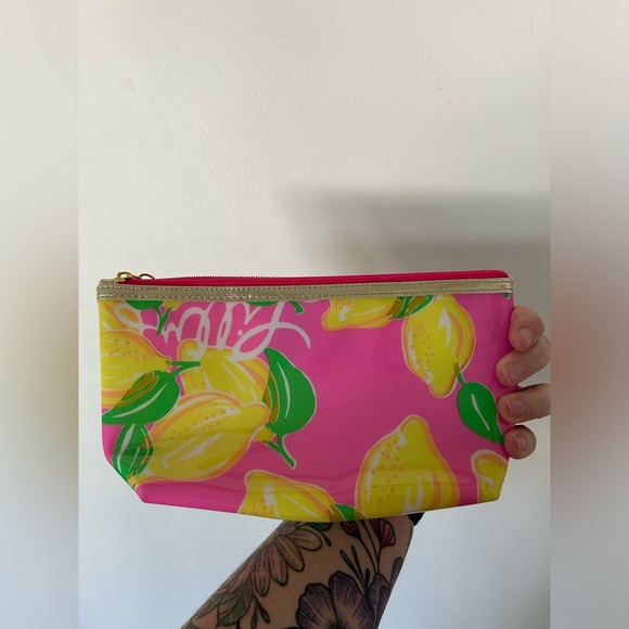 Lilly Pulitzer for Estee Lauder Makeup Bag Cosmetic Case Barbie Pink - Picture 3 of 5